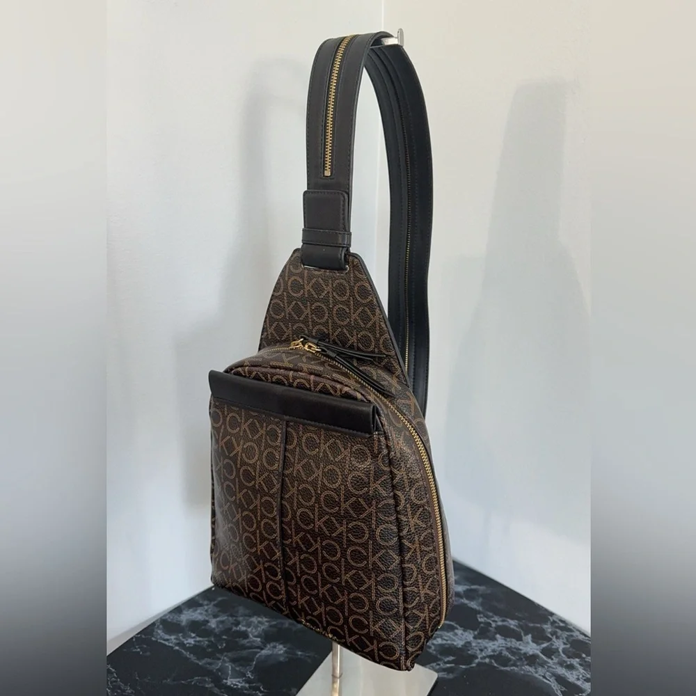 Calvin Klein Bag Millie Logo Sling CK Backpack PU Leather AUTHENTIC